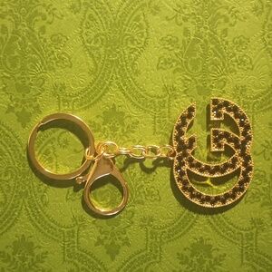 GG Black Rhinestone Purse Charm